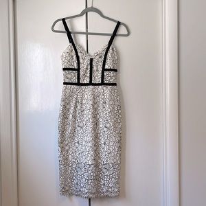 White lace express dress flattering bust detail!